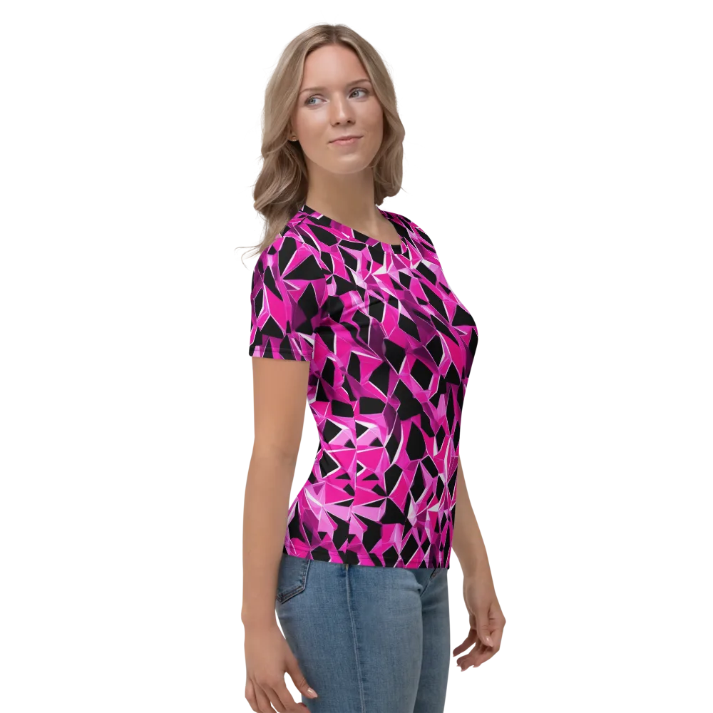 Pink Prism Riot on Women's Crew Neck T-Shirt — Right
