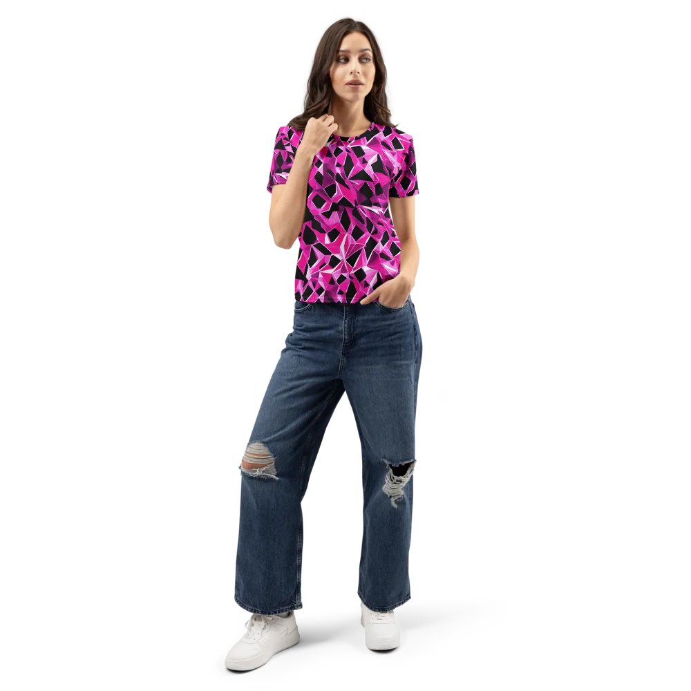 Pink Prism Riot on Women's Crew Neck T-Shirt — Front
