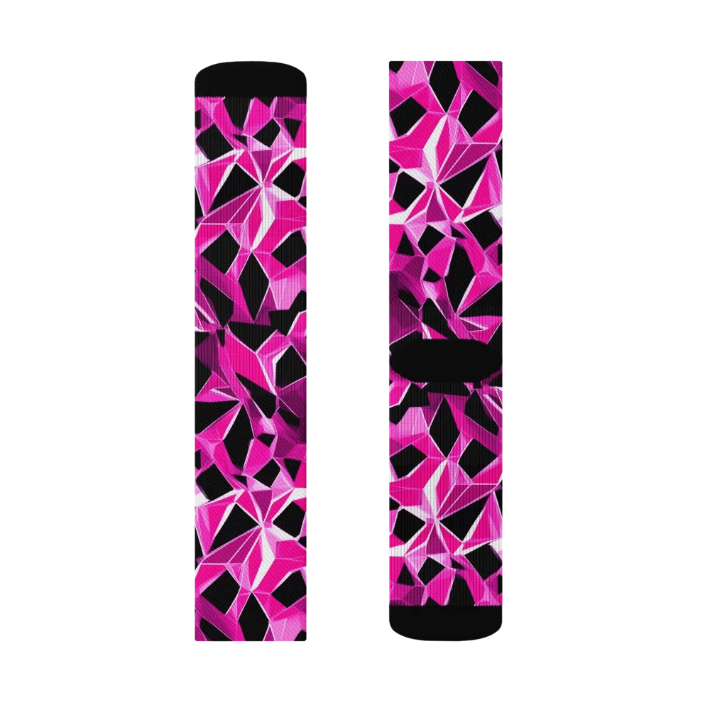 Pink Prism Riot on Socks — Left Sock