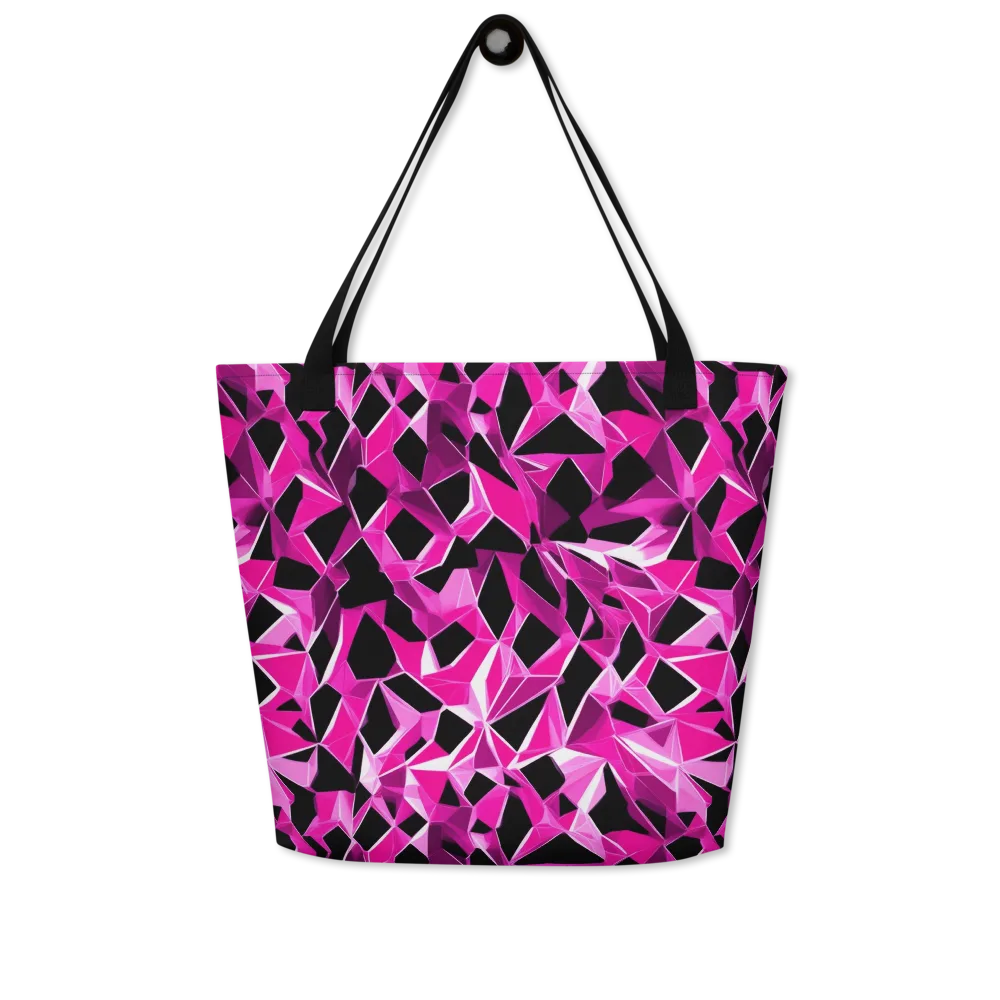 Pink Prism Riot on Large Tote Bag W/ Pocket — Front