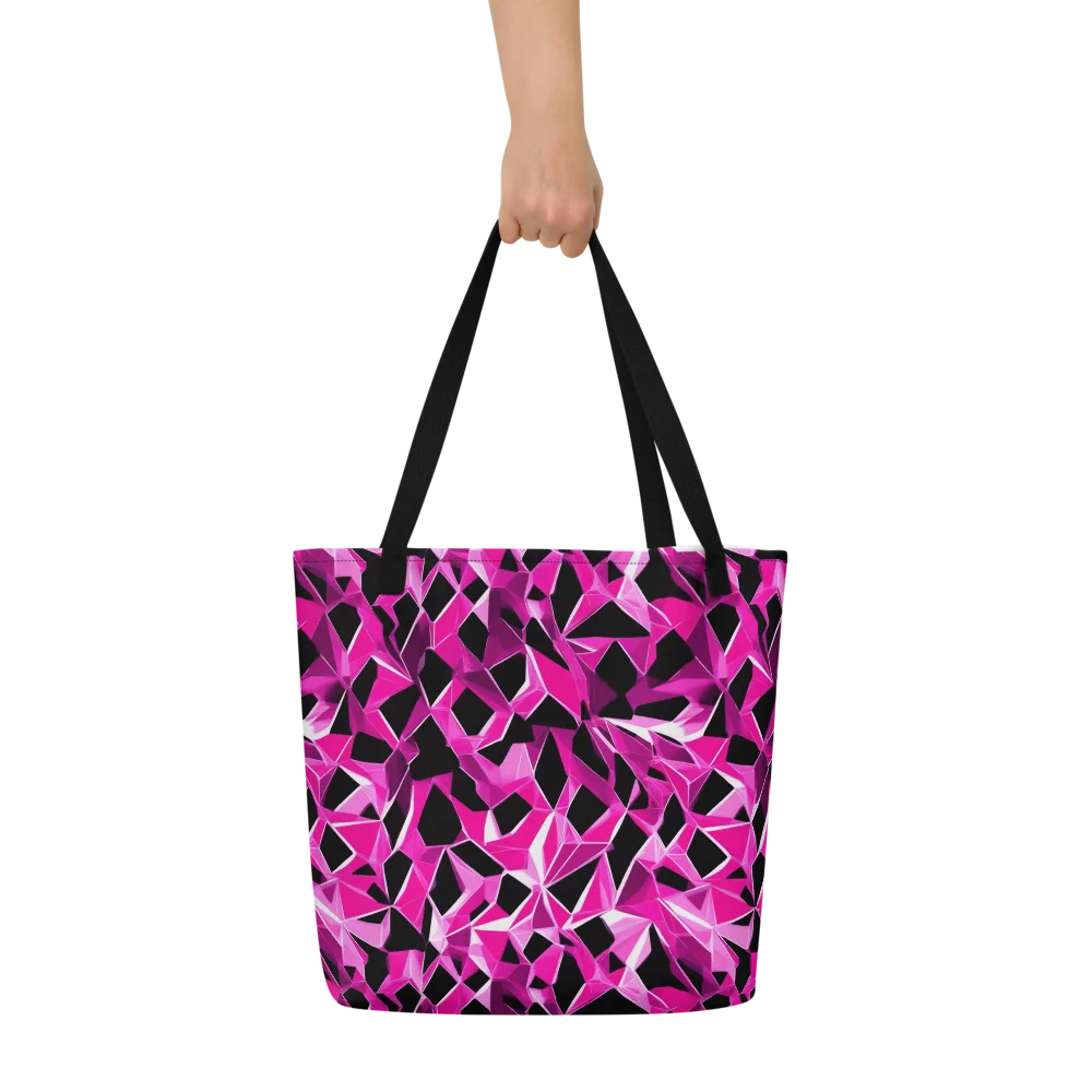 Pink Prism Riot on Large Tote Bag W/ Pocket — Front