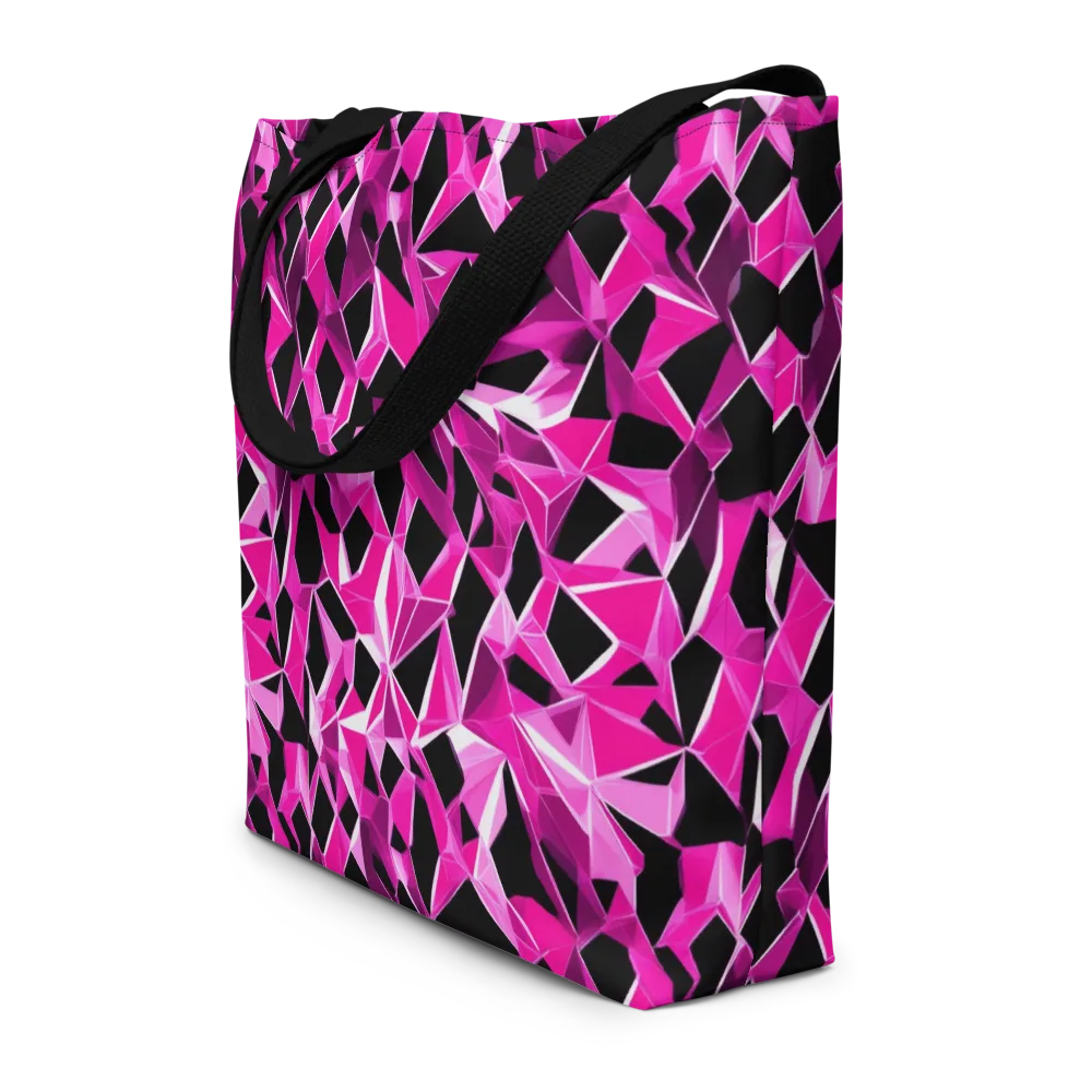 Pink Prism Riot on Large Tote Bag W/ Pocket — Front