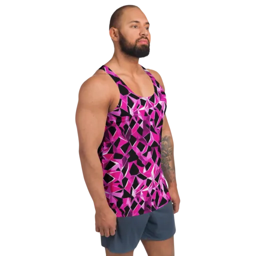 Pink Prism Riot on a Men's Tank Top