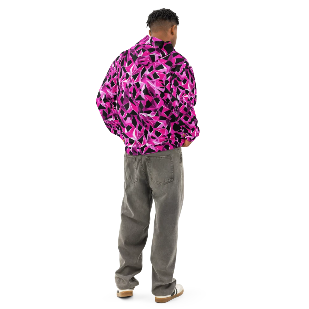 Pink Prism Riot on Cotton Hoodie — Back