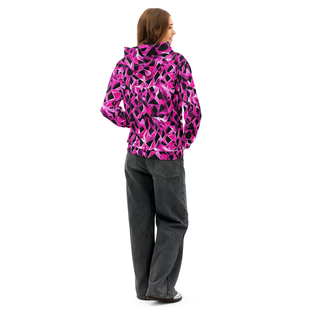 Pink Prism Riot on Cotton Hoodie — Back