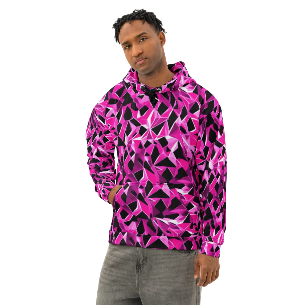 Pink Prism Riot on Cotton Hoodie — Left Front