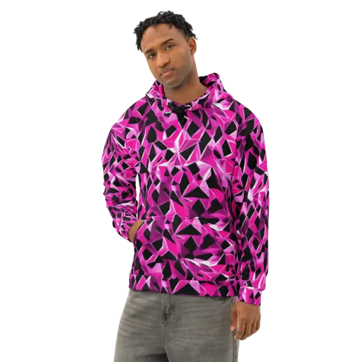 Pink Prism Riot on a Cotton Hoodie
