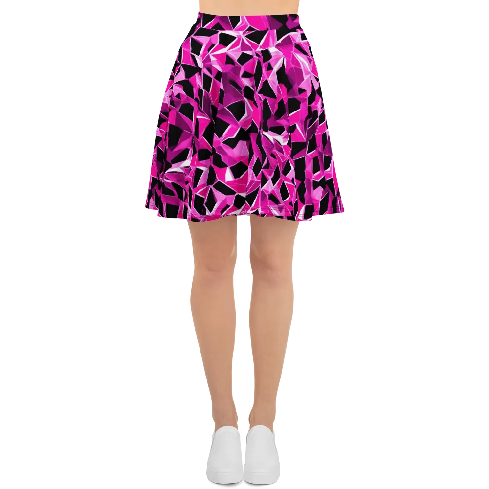 Pink Prism Riot on Skater Skirt — Front