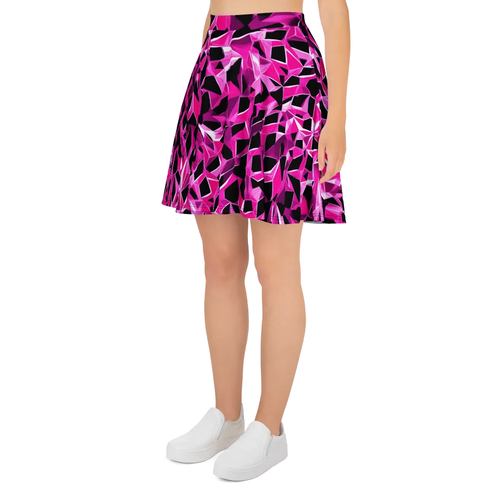 Pink Prism Riot on Skater Skirt — Left