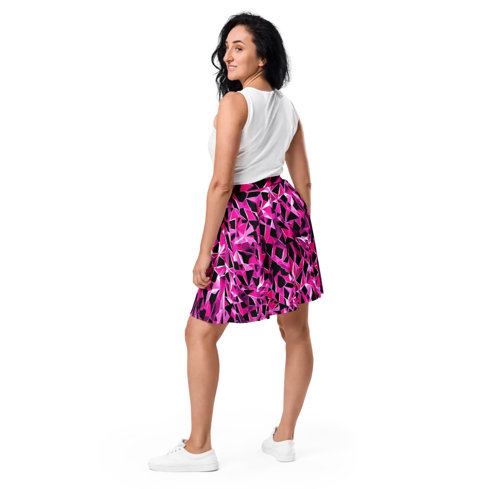 Pink Prism Riot on Skater Skirt — Back