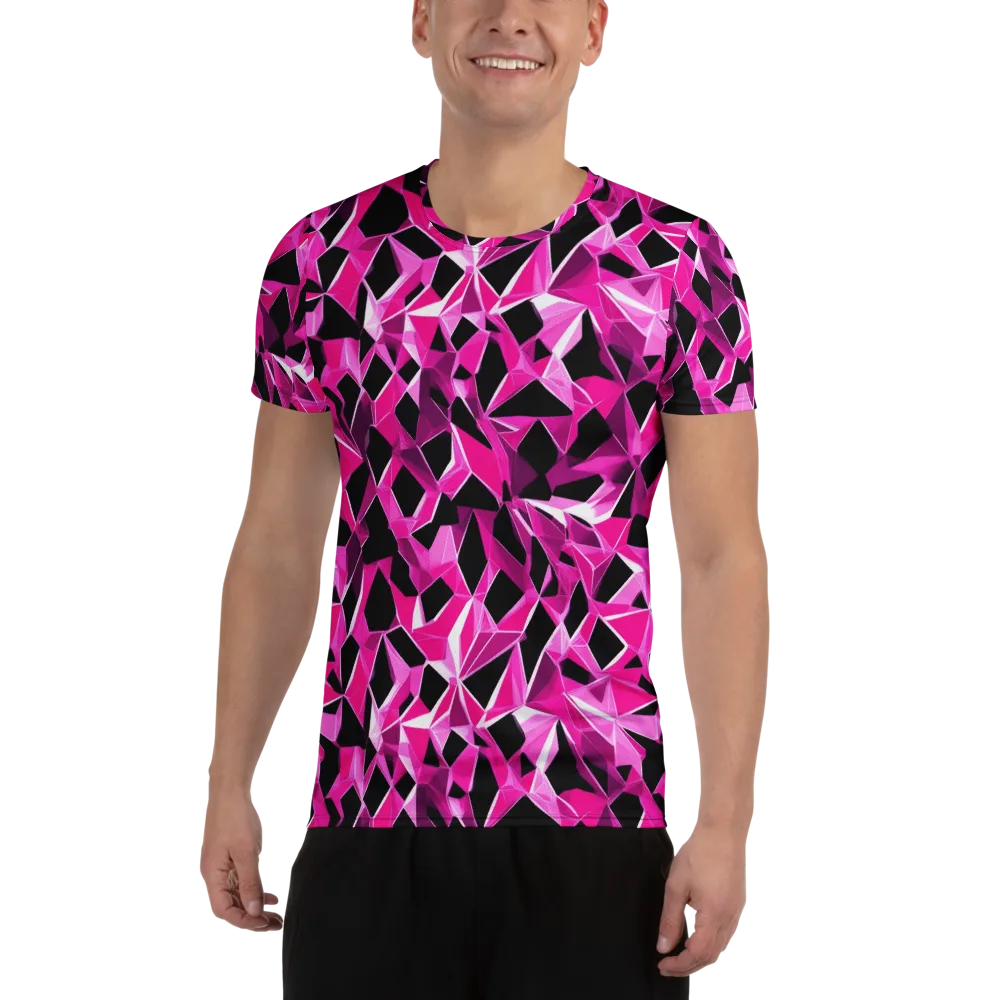 Pink Prism Riot on Men's Athletic T-Shirt — Front