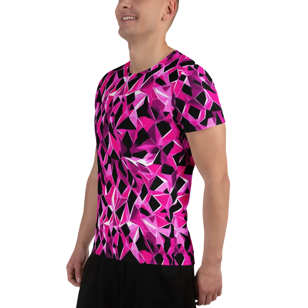 Pink Prism Riot on Men's Athletic T-Shirt — Left