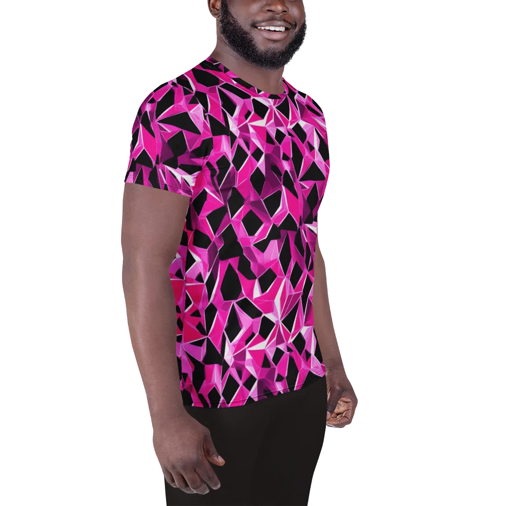 Pink Prism Riot on Men's Athletic T-Shirt — Right