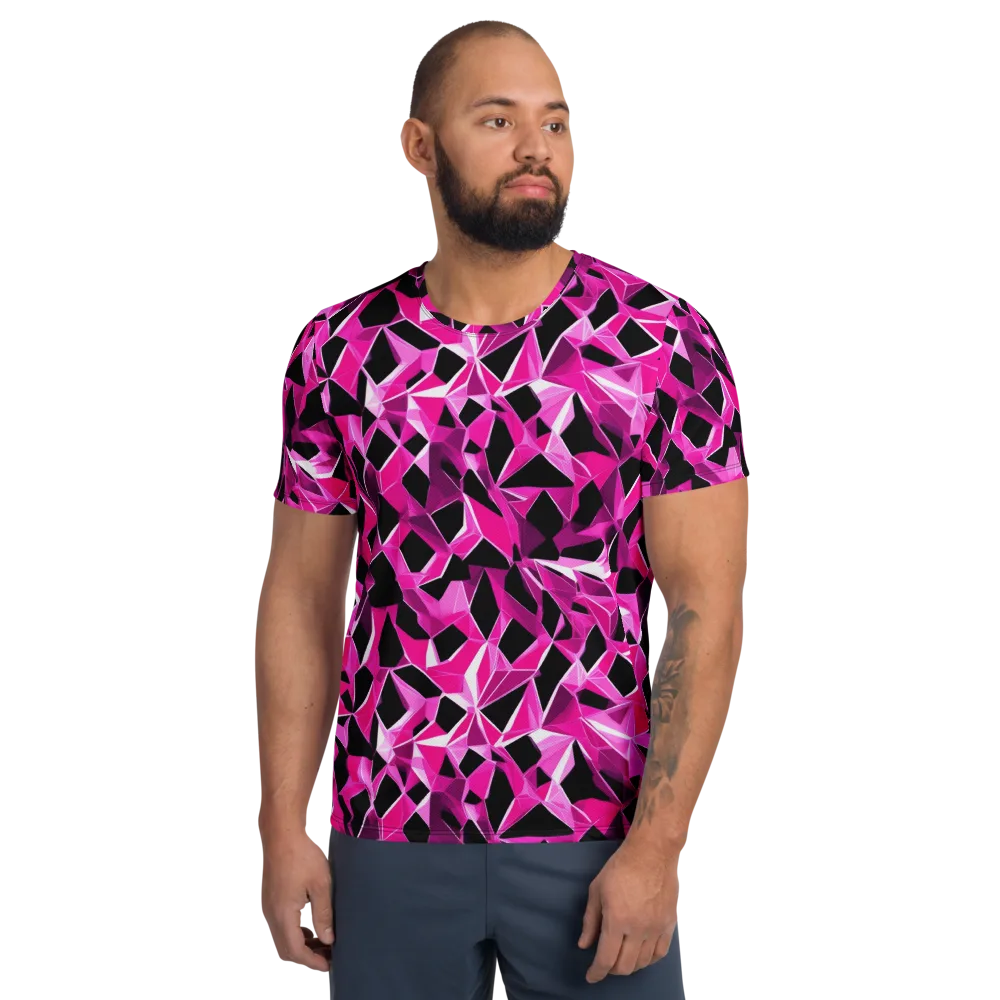 Pink Prism Riot on Men's Athletic T-Shirt — Front