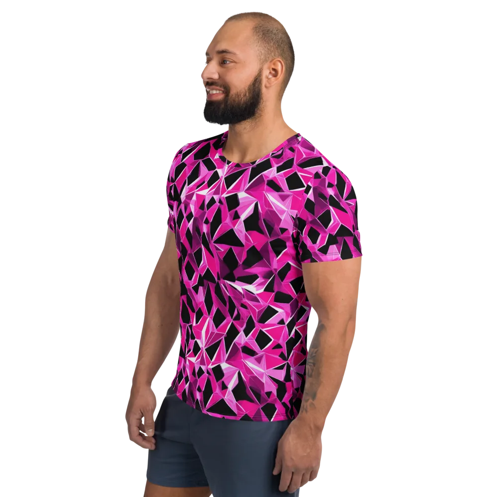 Pink Prism Riot on Men's Athletic T-Shirt — Left