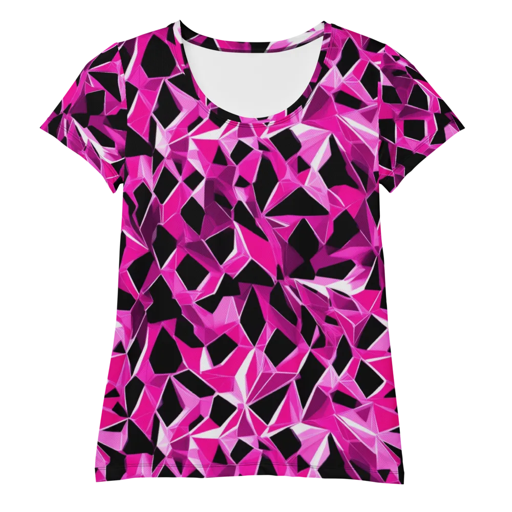 Pink Prism Riot on Women's Athletic T-Shirt — Front