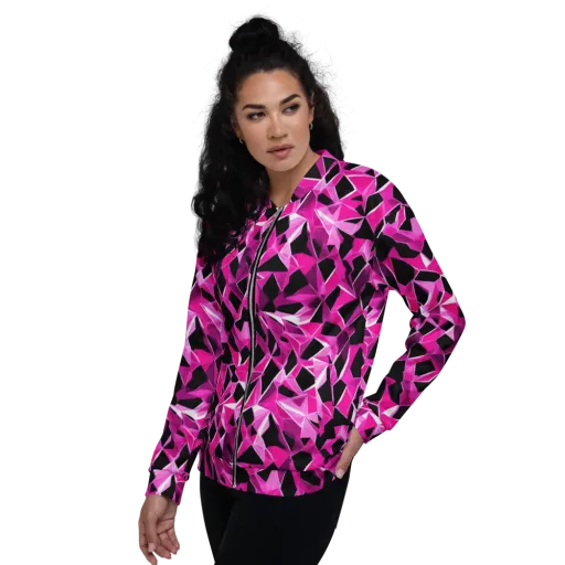 Pink Prism Riot on a Bomber Jacket