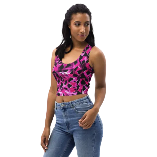 Pink Prism Riot on a Crop Top
