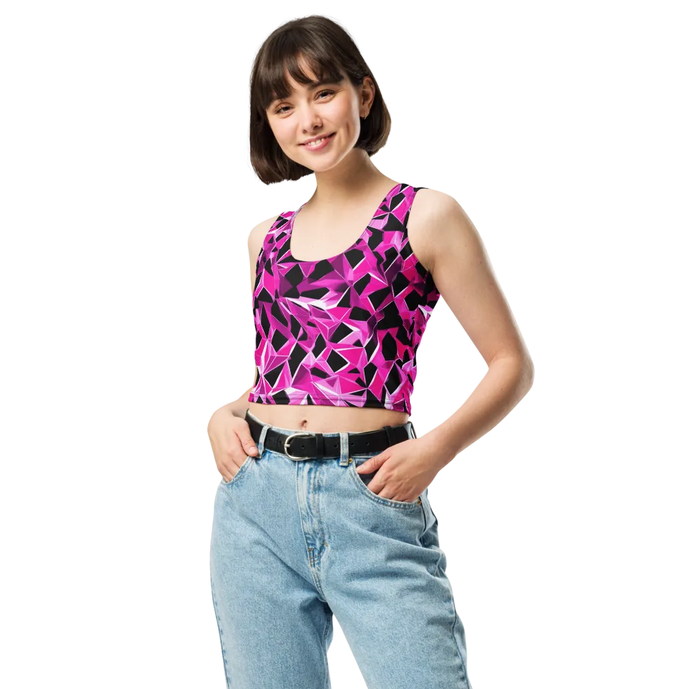 Pink Prism Riot on Crop Top — Front