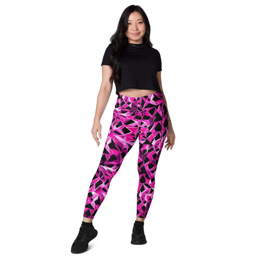 Pink Prism Riot on Leggings with Pockets — Front