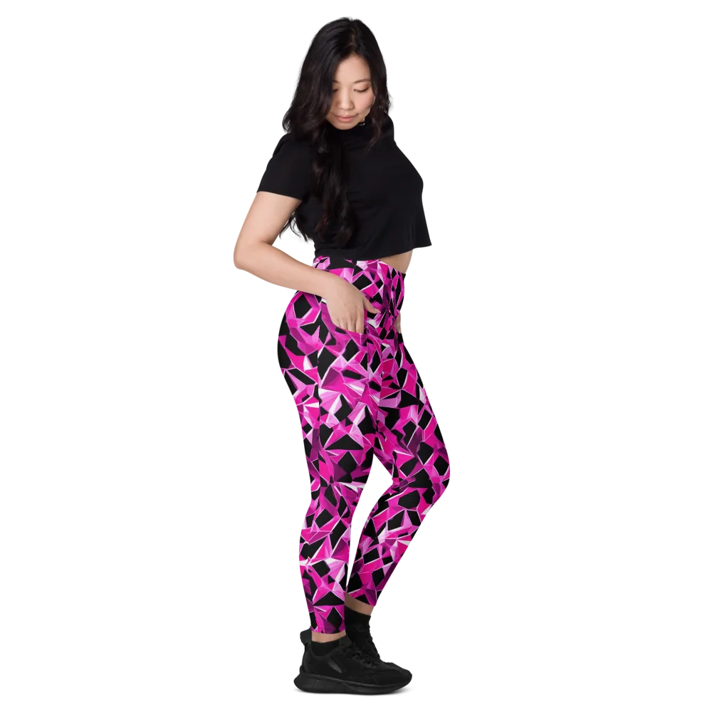 Pink Prism Riot on Leggings with Pockets — Right