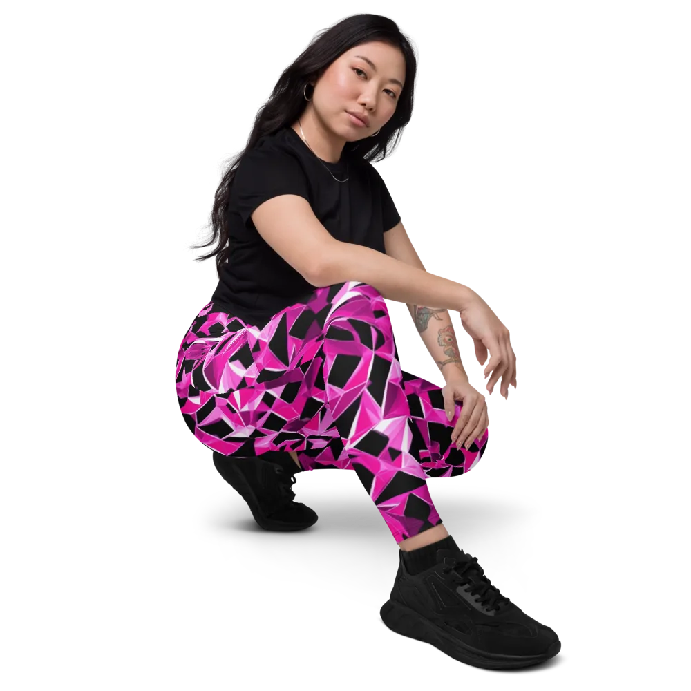 Pink Prism Riot on Leggings with Pockets — Right Front