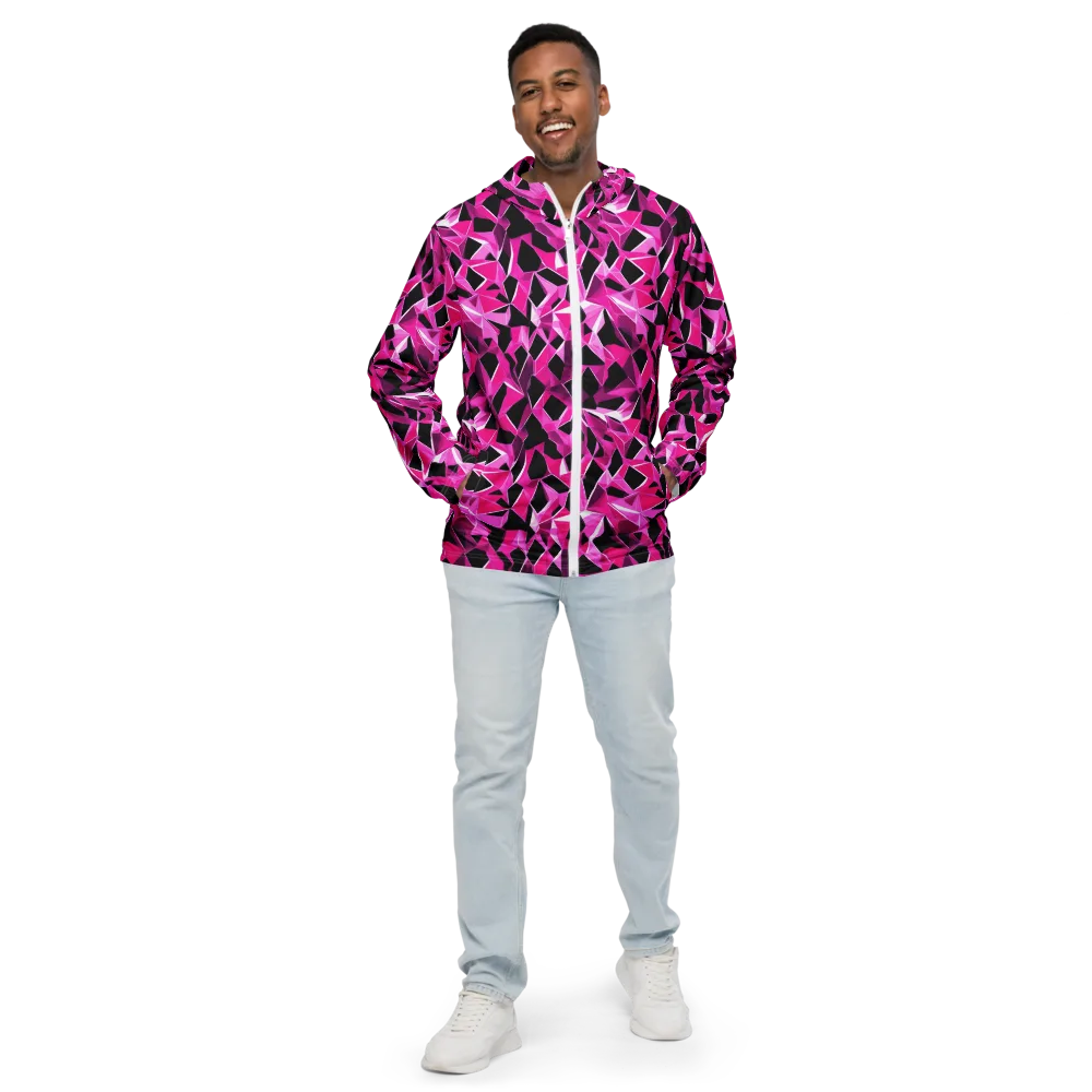 Pink Prism Riot on Men's Windbreaker — Front