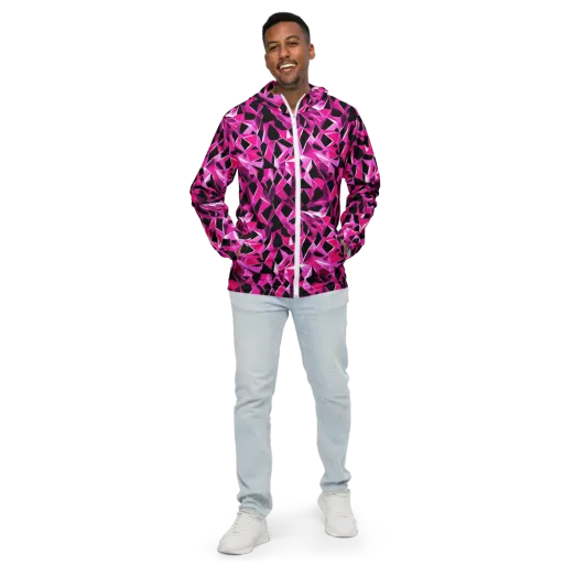 Pink Prism Riot on a Men's Windbreaker