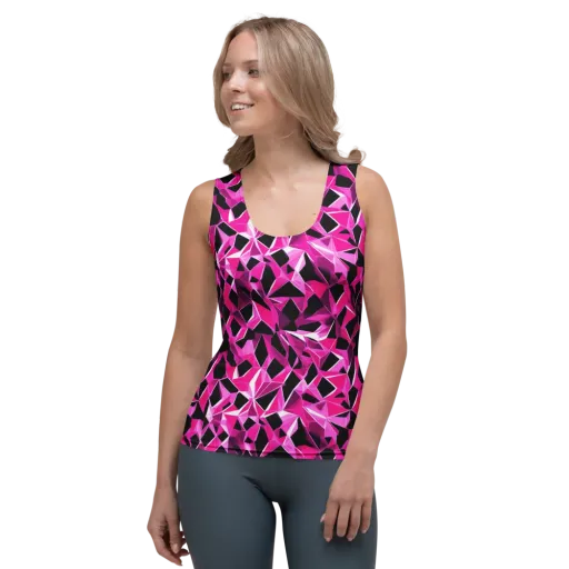 Pink Prism Riot on a Women's Tank Top