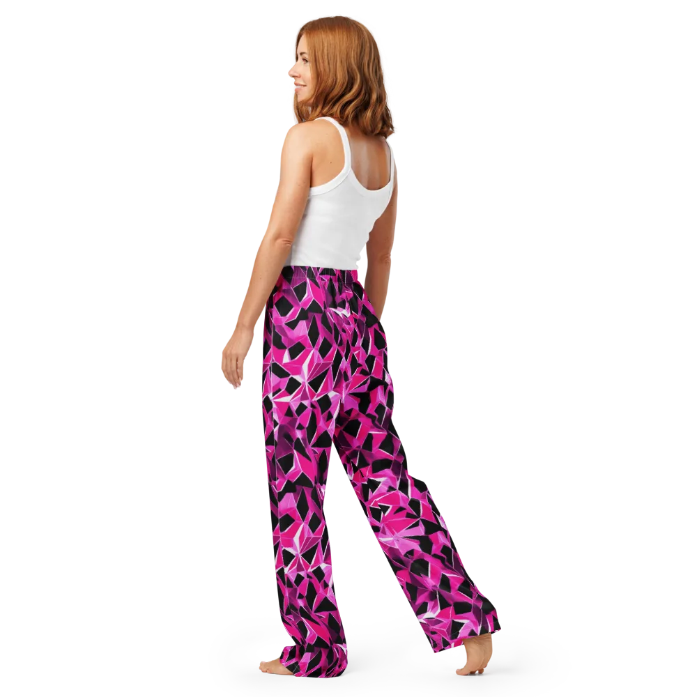 Pink Prism Riot on Women's Pajama Pants — Back