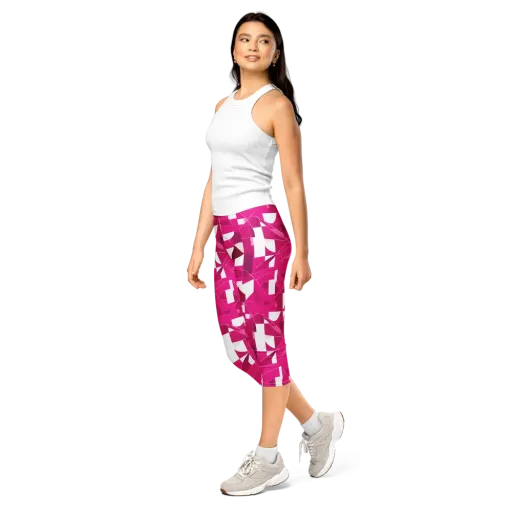Fuchsia Blueprint on a Capri Leggings