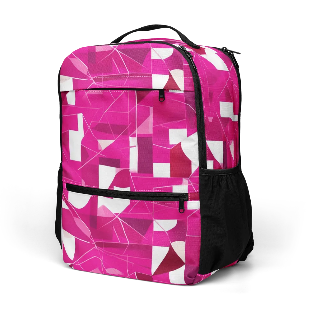 Fuchsia Blueprint on Utility Backpack — Left Front