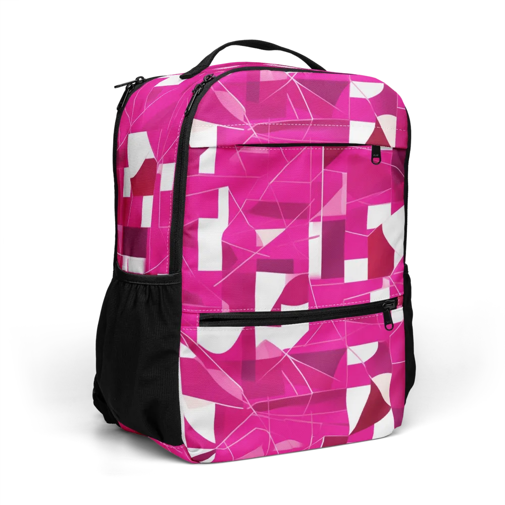 Fuchsia Blueprint on Utility Backpack — Right Front