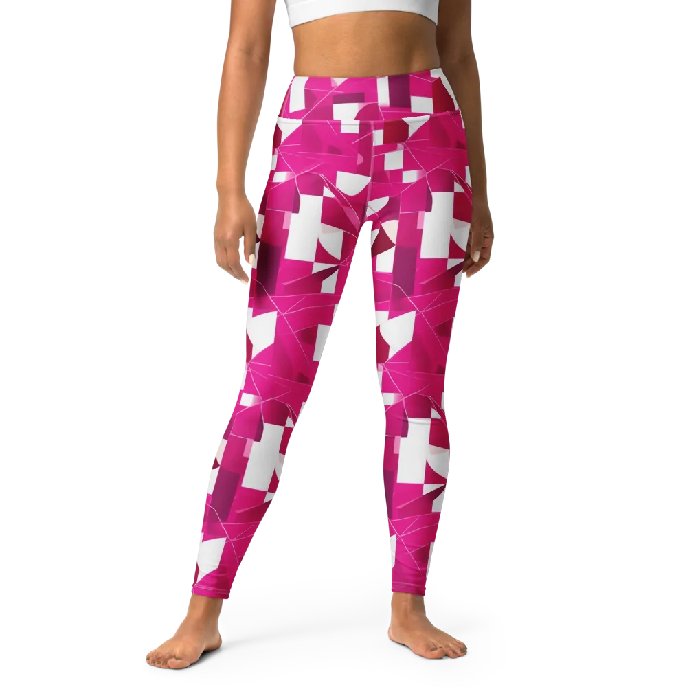 Fuchsia Blueprint on Yoga Leggings — Front