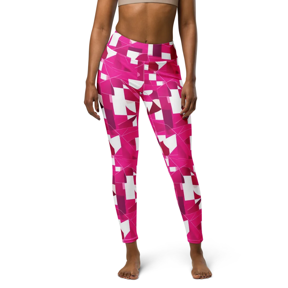 Fuchsia Blueprint on Yoga Leggings — Front