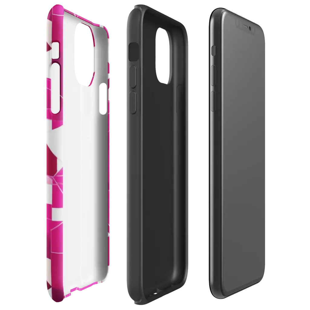 Fuchsia Blueprint on Tough Case for iPhone® — Right