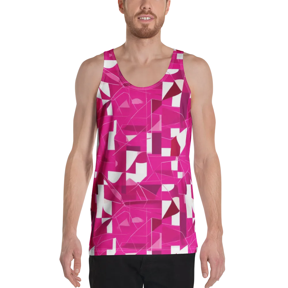 Fuchsia Blueprint on Men's Tank Top — Front
