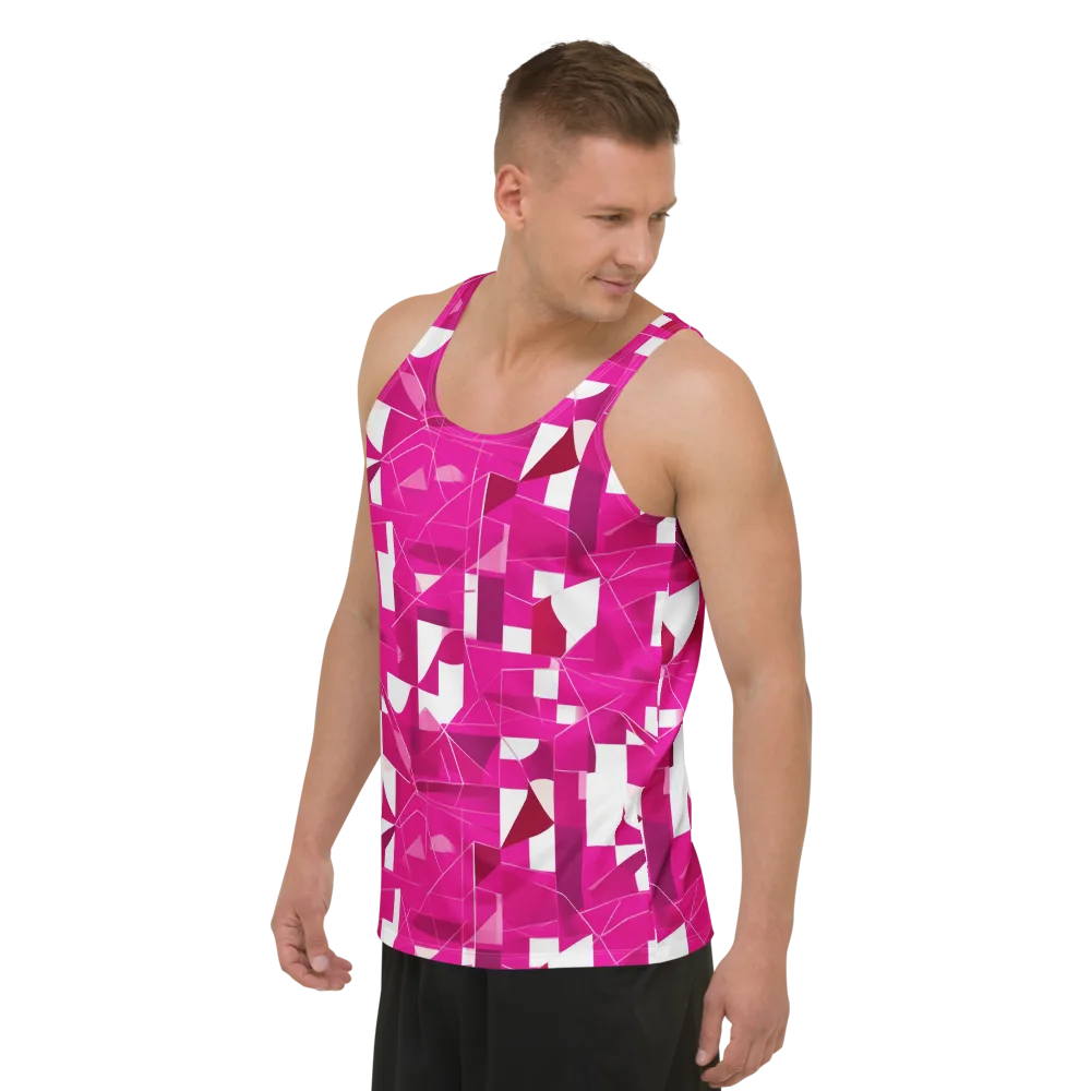 Fuchsia Blueprint on Men's Tank Top — Left Front