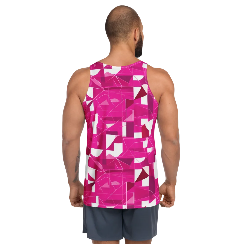 Fuchsia Blueprint on Men's Tank Top — Back
