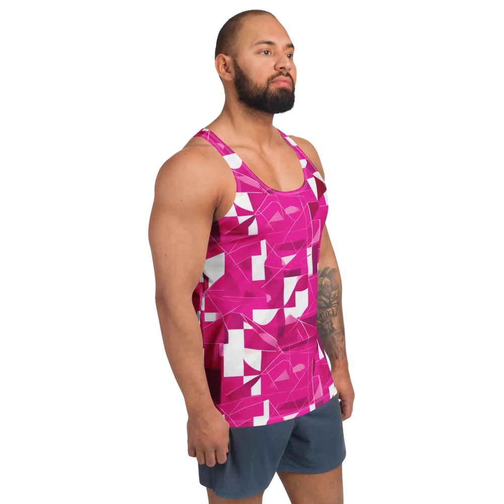 Fuchsia Blueprint on Men's Tank Top — Right Front