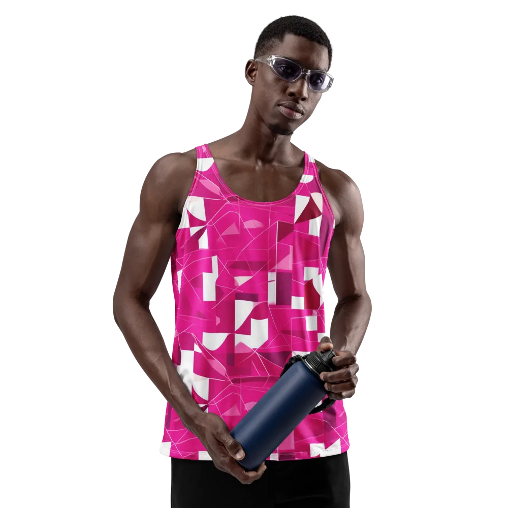 Fuchsia Blueprint on Men's Tank Top — Front