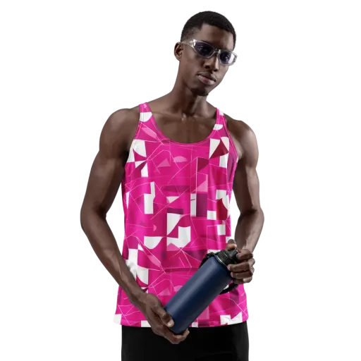 Fuchsia Blueprint on a Men's Tank Top
