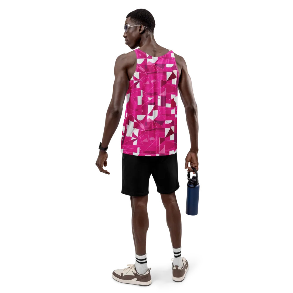 Fuchsia Blueprint on Men's Tank Top — Back