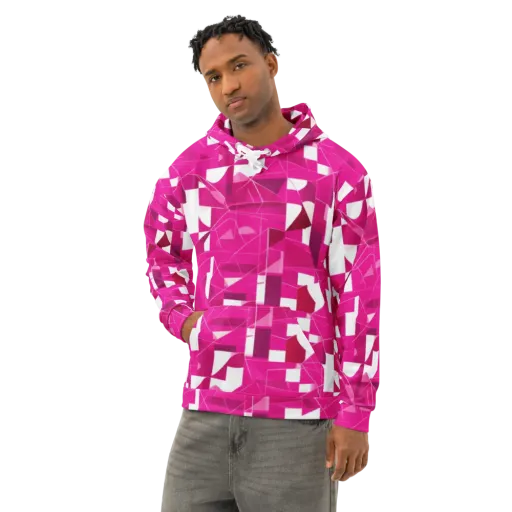 Fuchsia Blueprint on a Cotton Hoodie