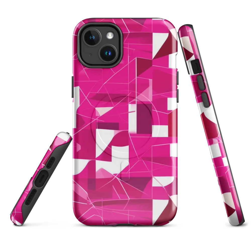 Fuchsia Blueprint on MagSafe Tough Case for iPhone® — Front