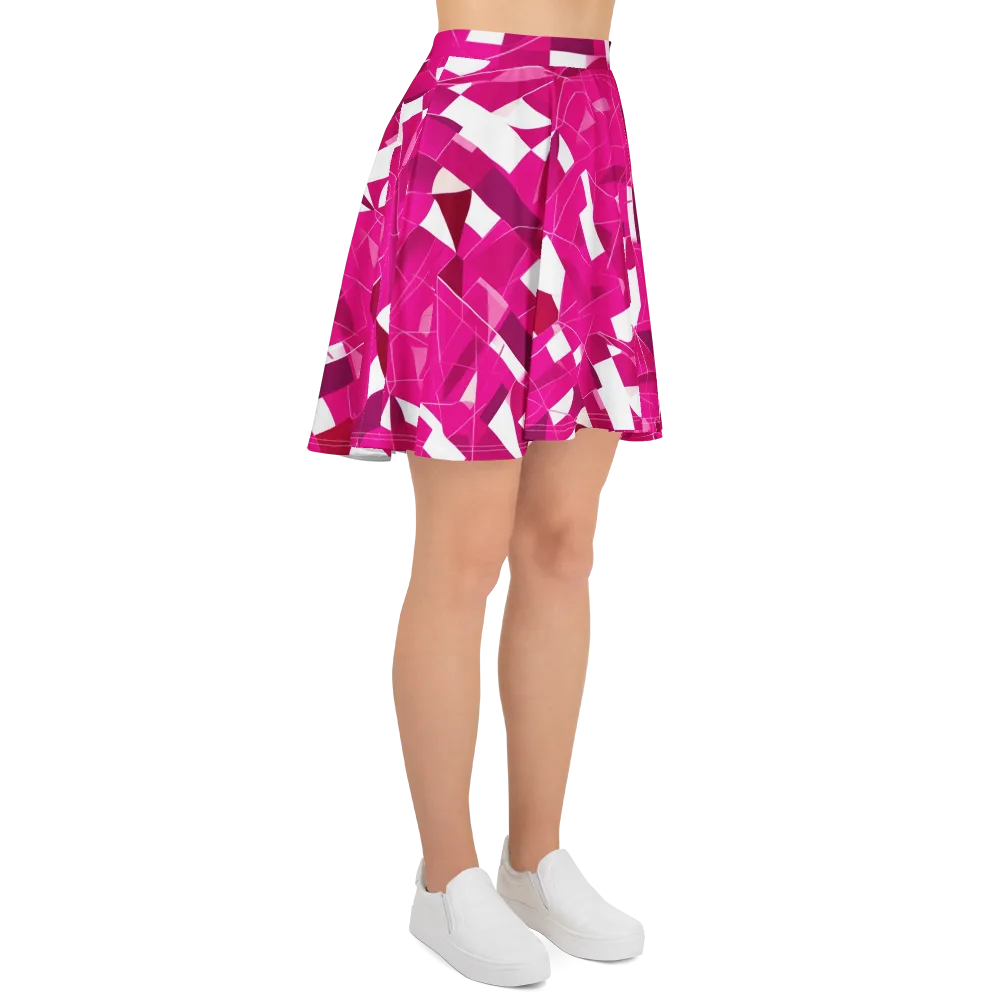 Fuchsia Blueprint on Skater Skirt — Right