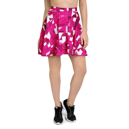 Fuchsia Blueprint on a Skater Skirt