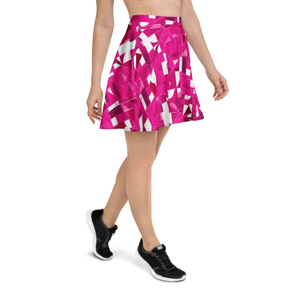 Fuchsia Blueprint on Skater Skirt — Right