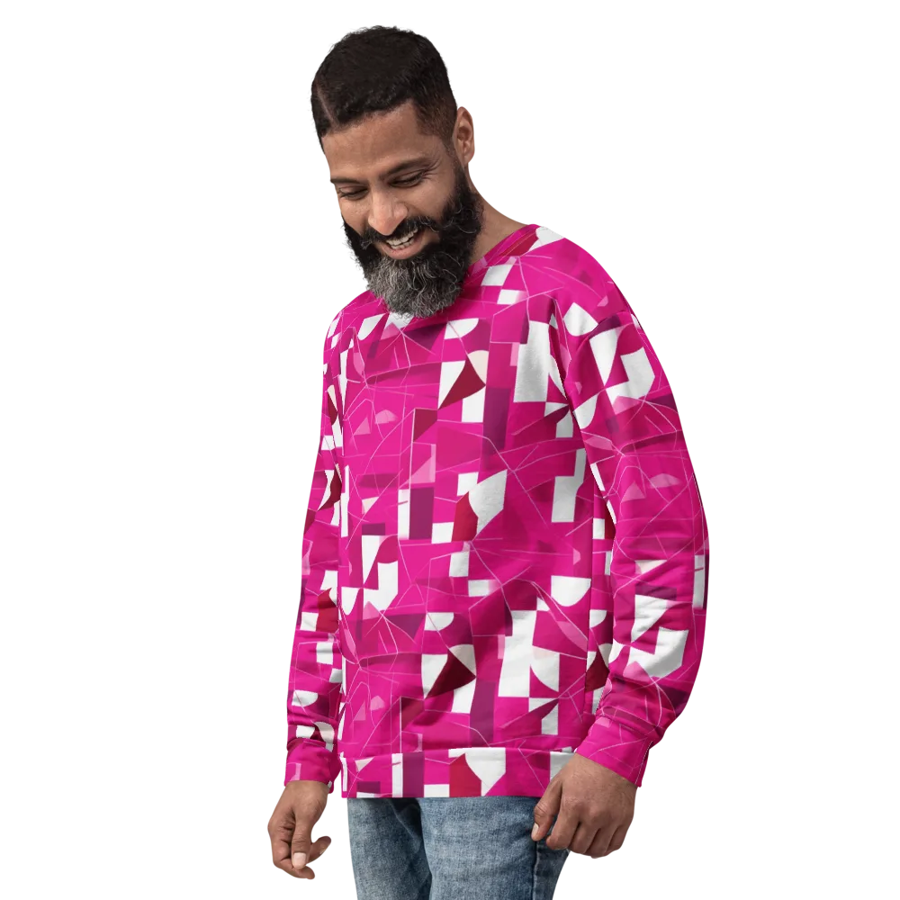 Fuchsia Blueprint on Sweatshirt — Left Front
