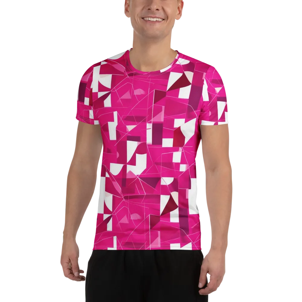 Fuchsia Blueprint on Men's Athletic T-Shirt — Front